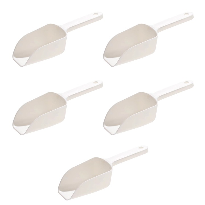 Set 5 spatule HERUSI plastic alb 18x6cm multifunctionale bucatarie