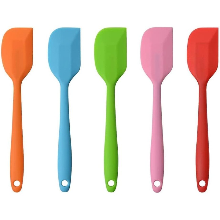 Spatule, QttvbTna, silicon, set 5 bucati, multicolor, 21.5x4cm