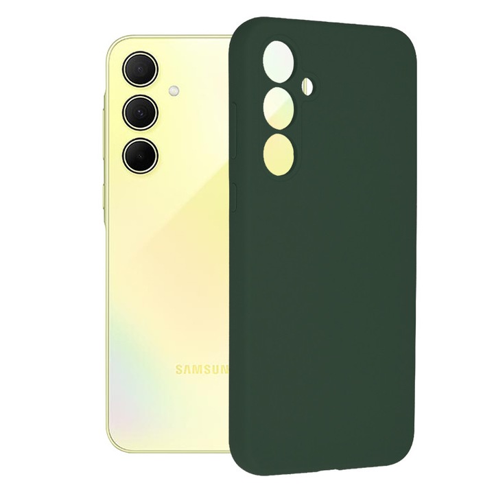 Huzat Samsung Galaxy A35 5G Daden® Soft Edge szilikonhoz, ultravékony, mikroszálas belső, zöld