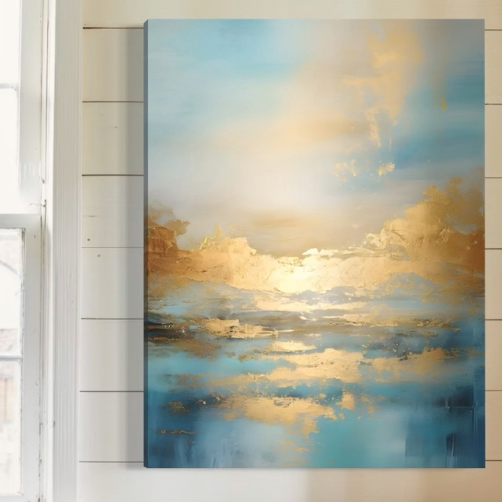 Tablou Canvas Premium, LuxCanva® C1231, Rasarit Deasupra Marii, 75 X 100 CM, Panza Bumbac 100% 400g/m2, Sasiu Lemn, Relaxare, Living Room, Culori Vibrante