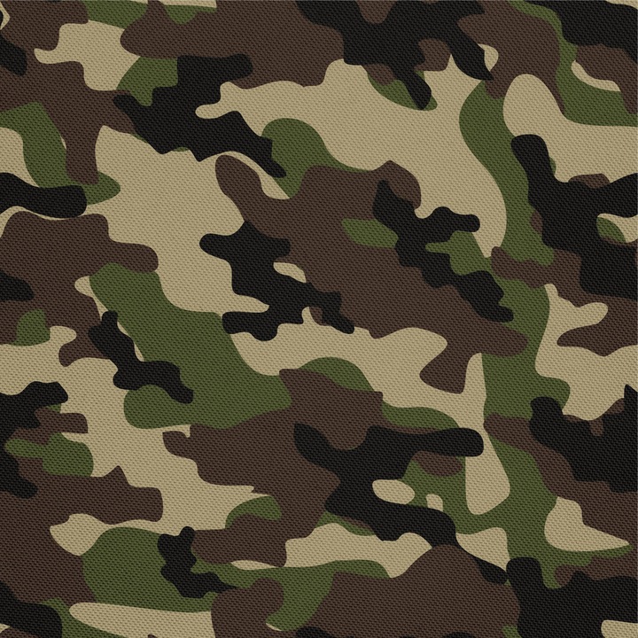 Szövet, terepszínű, poliészter 100%, 210g/pm, méret: 100cm x 155cm, DX1610