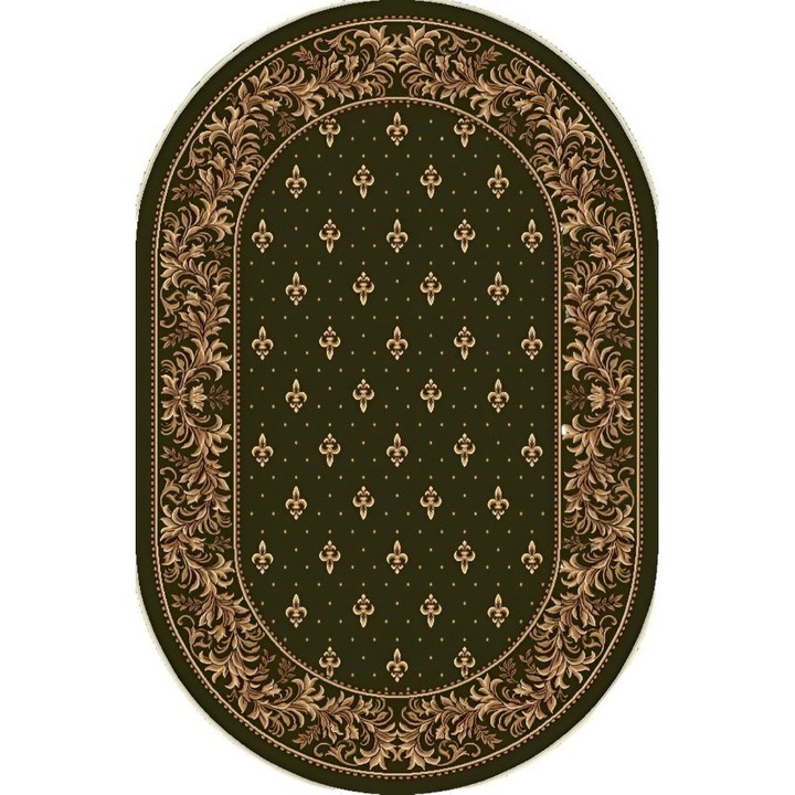 Църковен килим, Home Vista, Lotos 15033, Овал, Зелен, 100x200 см