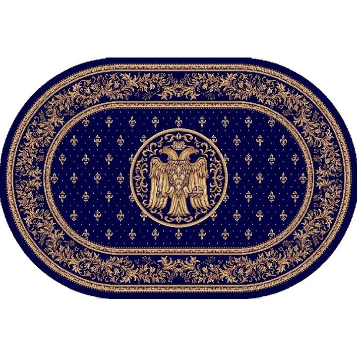 Covor Bisericesc, Home Vista, Lotos 15077, Oval, Albastru, 200x300 cm