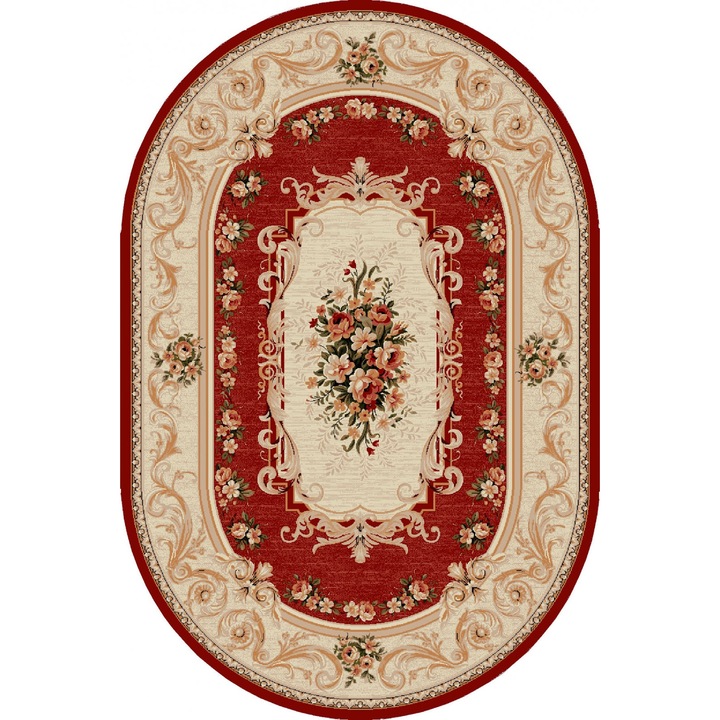 Kилим, Home Vista, Lotos 535, Овал, Grena, 60x110 см