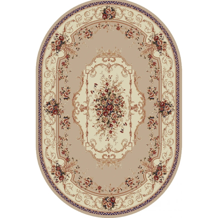 Covor Clasic, Home Vista, Lotos 507, Oval, Crem, 150x230 cm