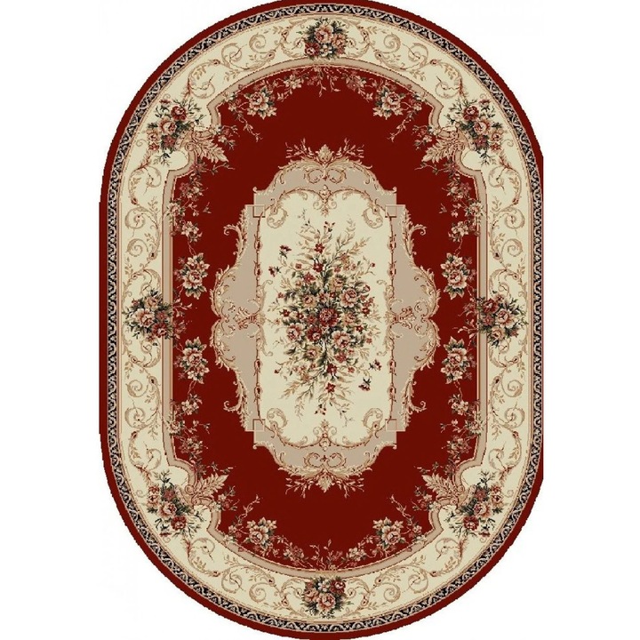 Covor Clasic, Home Vista, Lotos 507, Oval, Grena, 200x300 cm