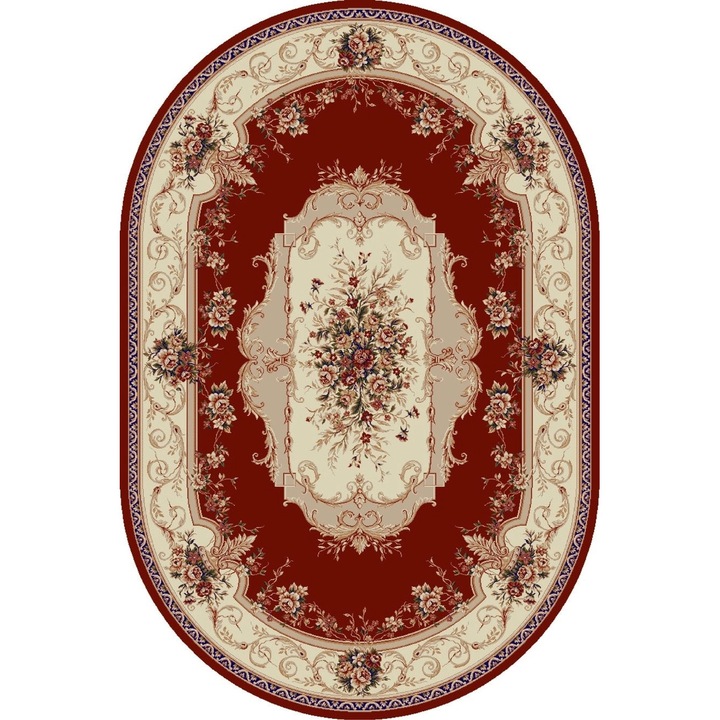 Класически килим, Home Vista, Lotos 507, Овал, Grena, 60x110 см