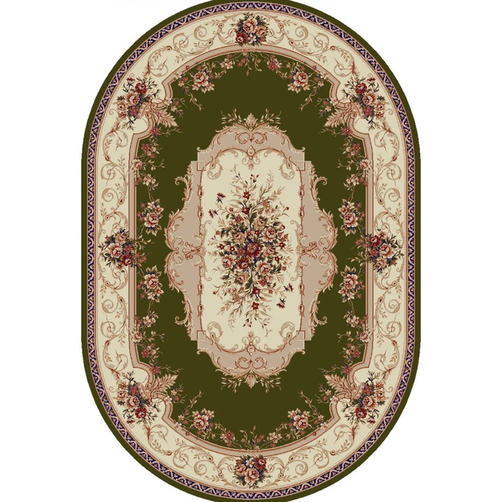 Covor Clasic, Home Vista, Lotos 507, Oval, Verde, 200x300 cm