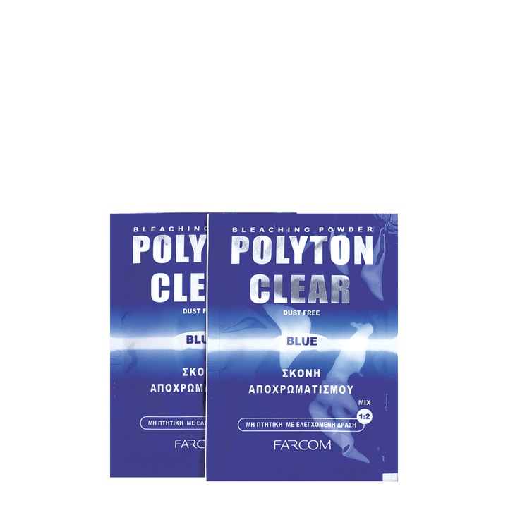 Pudra decoloranta Farcom Professional Polyton Clear Blue, deschidere pana la 7 tonuri, 15gr