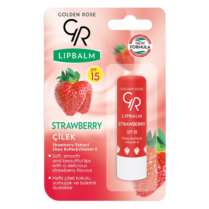 Lip Balm Strawberry, spf 15 Golden Rose