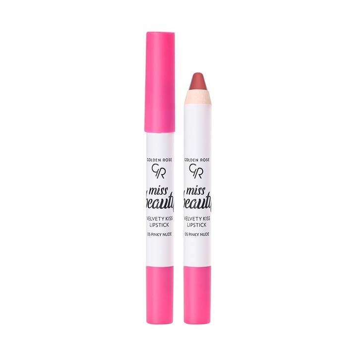 Ruj Golden Rose Velvety Kiss, hidratant cu vitamina E, Pink Nude, 3.5gr