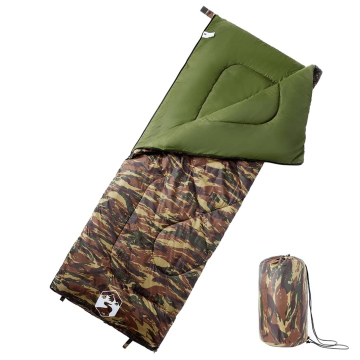 Sac de dormit pentru adulti de camping vidaXL, 3 anotimpuri, 1.17 Kg