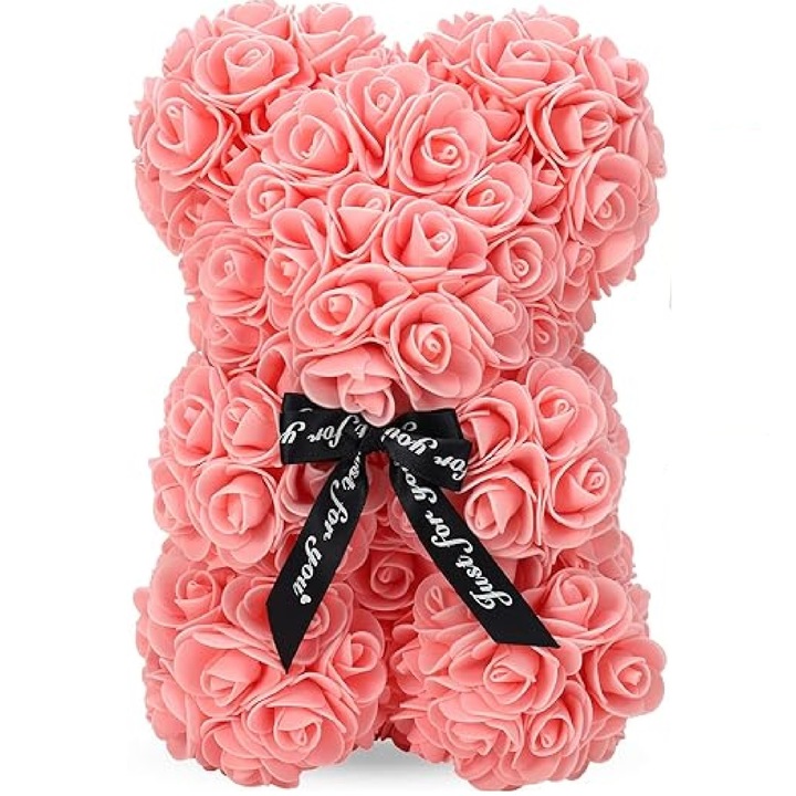 Rózsamedve GRSCIA-SV, Rózsamedve, Kézzel készített, Őszibarack, 25 cm