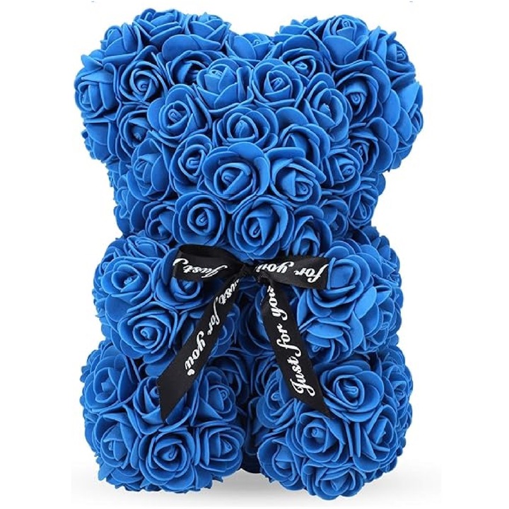 Everlasting Rose Bear GRSCIA-SV, Rose Bear, Handmade, Sötétkék, 25 cm