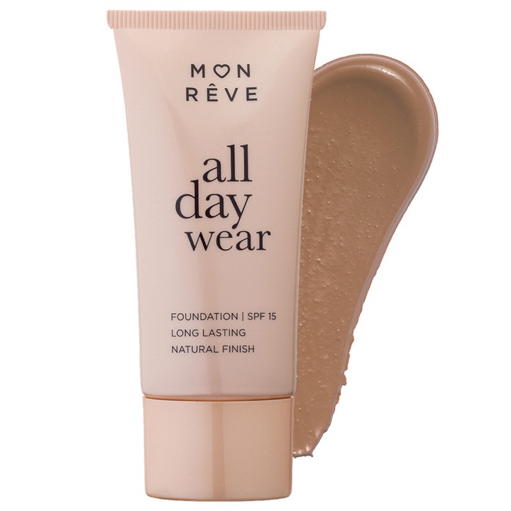 Fond de ten, Mon Reve All Day Wear, acoperire inalta, efect mat natural, 35ml