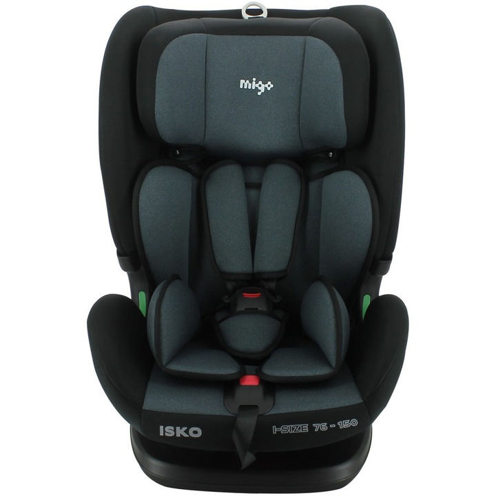 MIGO ISKO I-Size autós gyerekülés, Isofix, 15 hónap - 12 év, 76 - 150 cm, Fekete/Szürke