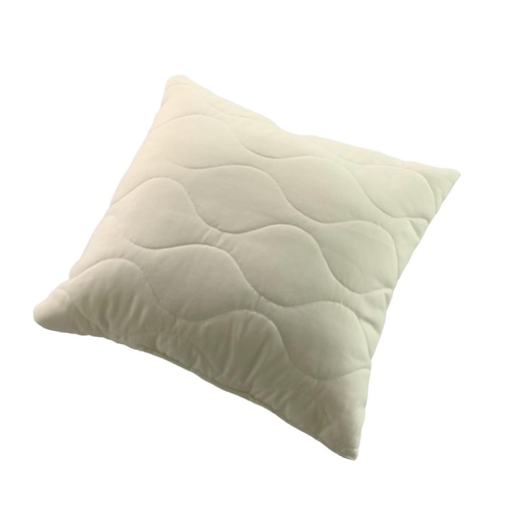 Perna antialergica, Microfibra/Fibre siliconice, 50x50cm, Crem