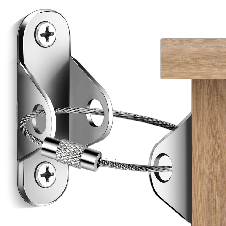 Set de 6 Ancore Antirasturnare pentru Mobila COMEWE, Rezistente la Cutremur, Argintii