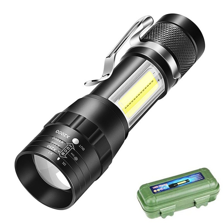 Фенерче COMEWE, многофункционално, COB LED, 300 лумена, регулируемо увеличение, USB презареждаемо, преносимо