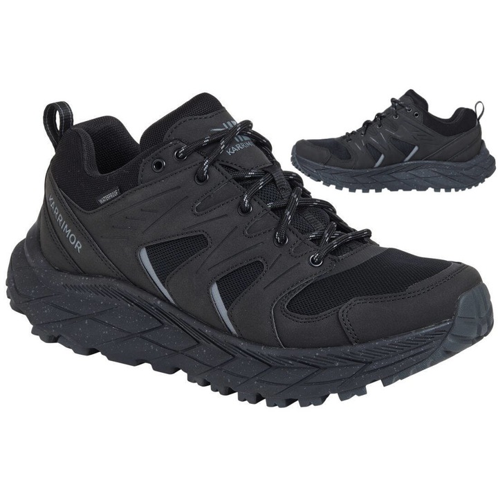 Pantofi trekking barbati, Karrimor, Piele/Plasa, Negru32`4, Negru