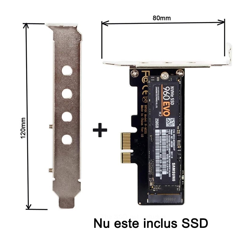 Unitati Ssd Adaptor M.2 NVME SSD la PCIe, Rqiurpn, pentru PCIE PCI-E4.0 X1 X4 X8 ...