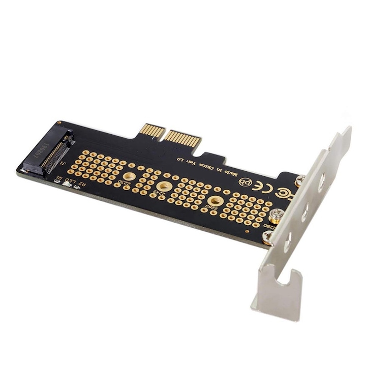 M.2 NVME SSD към PCIe адаптер, Rqiurpn, за PCIE PCI-E4.0 X1 X4 X8 x16, SSD устройства 2230, 2242, 2260, 2280, черен