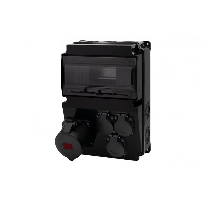 Contor trifazat Lago 10M Scenic, F-Elektro, 16A/5P, 3x230V, 10 module, IP66, Negru