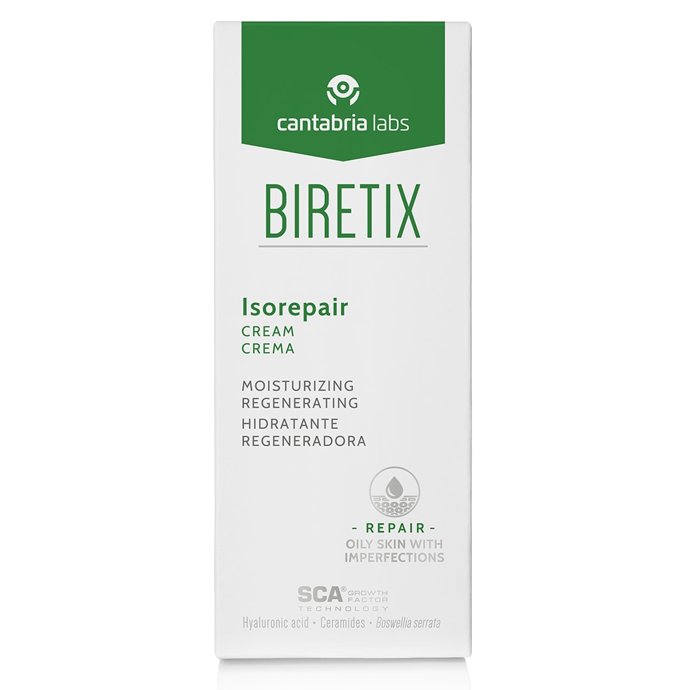 Cantabria Labs Biretix Isorepair – Crème hydratante et réparatrice pour peaux sensibilisées – 50ml