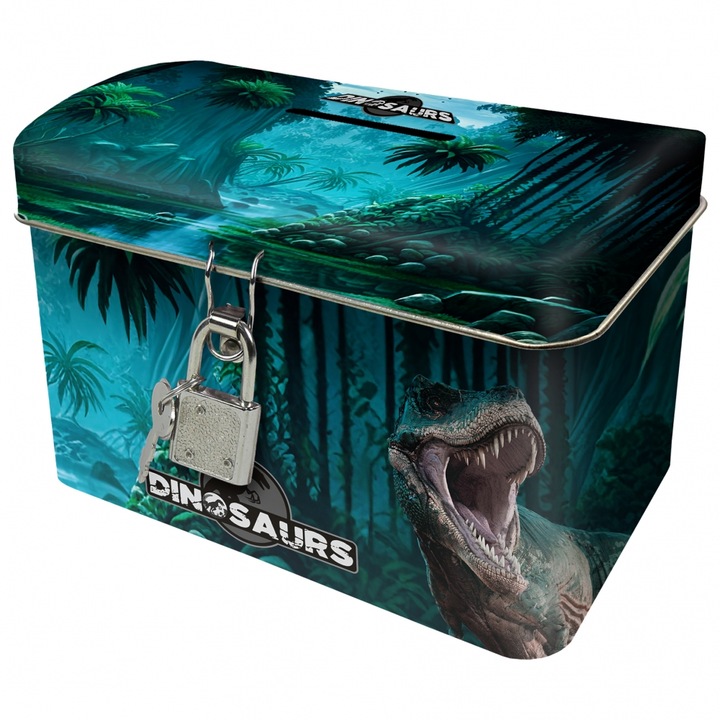 Касичка с ключалка и 2 ключа, Друга, Метална, Многоцветна