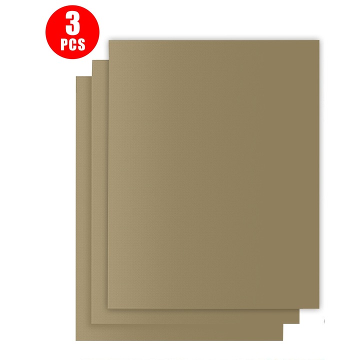 3 db-os BBQ szőnyeg készlet, Yhemday®, hőálló, tapadásmentes, teflon, 40 x 33 cm, arany