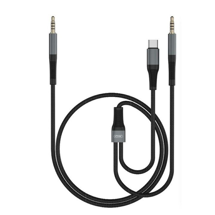 Adaptor de la 3.5мм la Type-C + 3.5мм, XO NB178B, negru