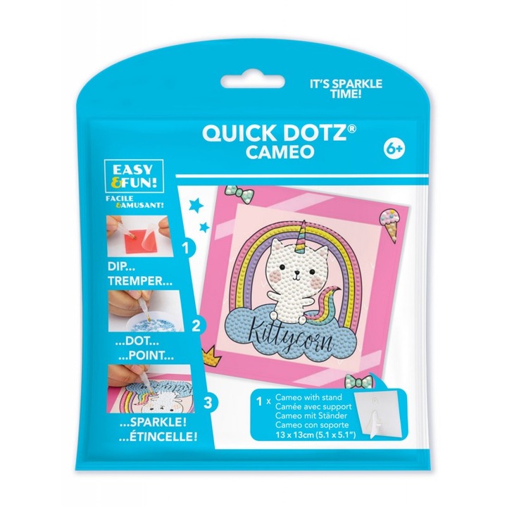 Set creativ pictura cu diamante - Kittycorn- pisica unicorn, Diamond Dotz®