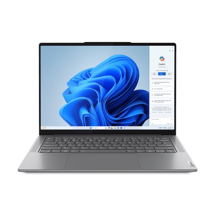 Laptop Lenovo Yoga Pro 7 14IMH9, 14.5 inch 2880 x 1800, Intel Core Ultra 7 155H 16 C / 22 T, 4.8 GHz, 24 MB cache, 32 GB LPDDR5X, 1 TB SSD, Nvidia GeForce RTX 4050, Free DOS