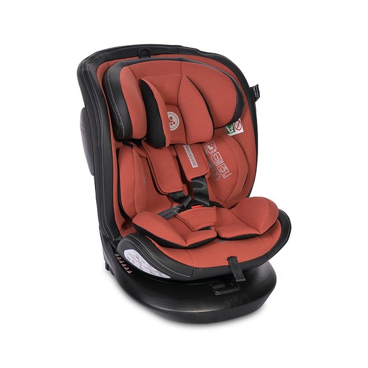 Столче за кола, Lorelli, Aviator, Isofix, i-Size, 0 Месеца-12 Години, R129 сертифицирано, въртяща се на 360 градуса основа, регулируемо, система за защита от страничен удар, система против преобръщане, Ginger, 40-150 см