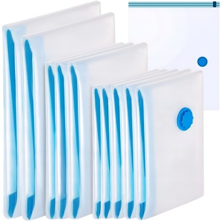 Set saci pentru vidat haine, eBA®, 10 bucati, marimi diferite, transparent, usor de folosit