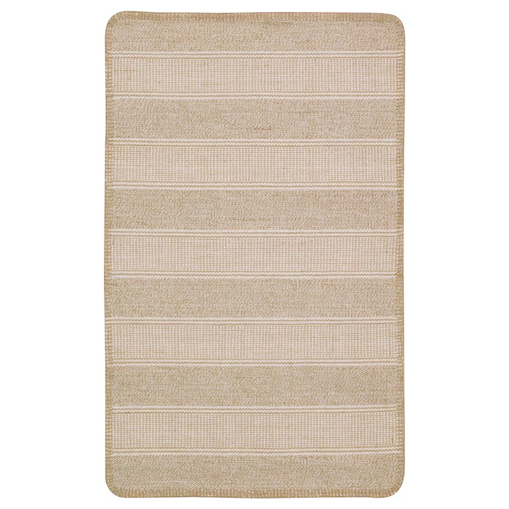 Lapos szövet szőnyeg, Juta/Pamut, Bézs/Fehér, 50x80 cm