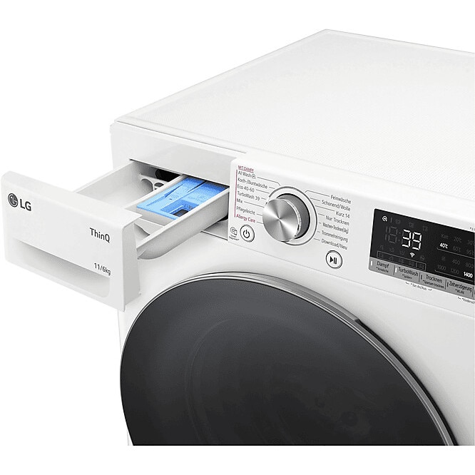 Masina De Spalat Rufe Cu Uscator LG W4WR70E61, Clasa D, 11/6 Kg, 1400 Rpm, Alb