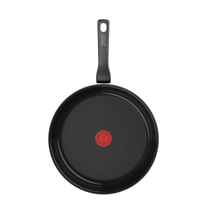 Tigaie Tefal Renew de 28 cm C4320623, 100% aluminiu reciclat, indicator Thermo-Signal, compatibil cu inductia, invelis ceramic, negru