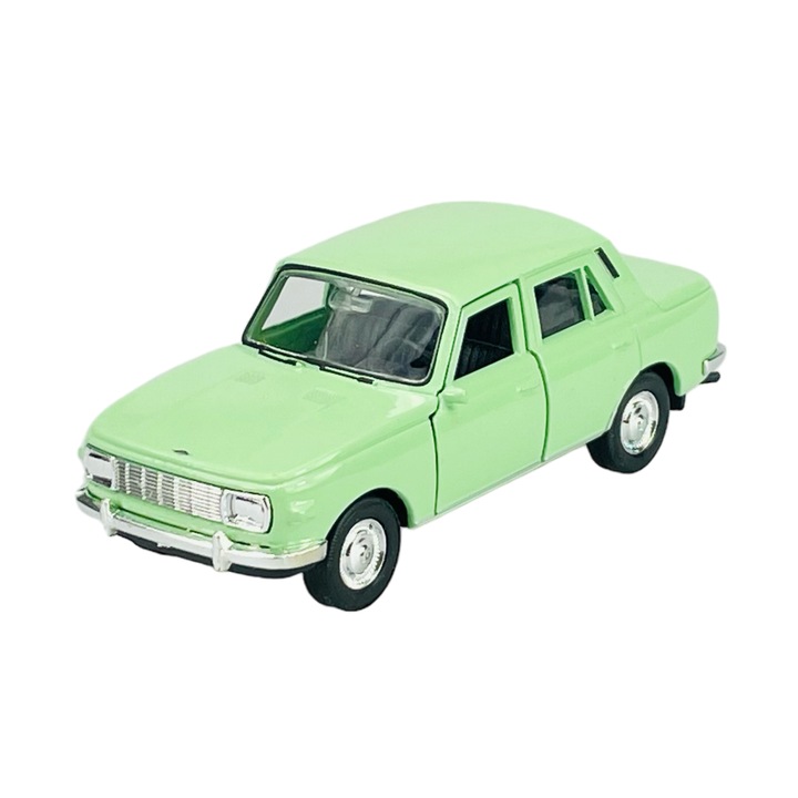 Fém autómodell, Welly Wartburg 353 1:34, Zöld, 12 cm