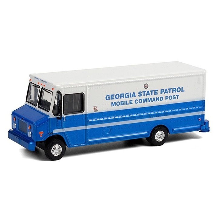2019 Step Van Georgia állam járőrszolgálat mobil parancsnoki posta teherautó modellje – 1/64 Greenlight