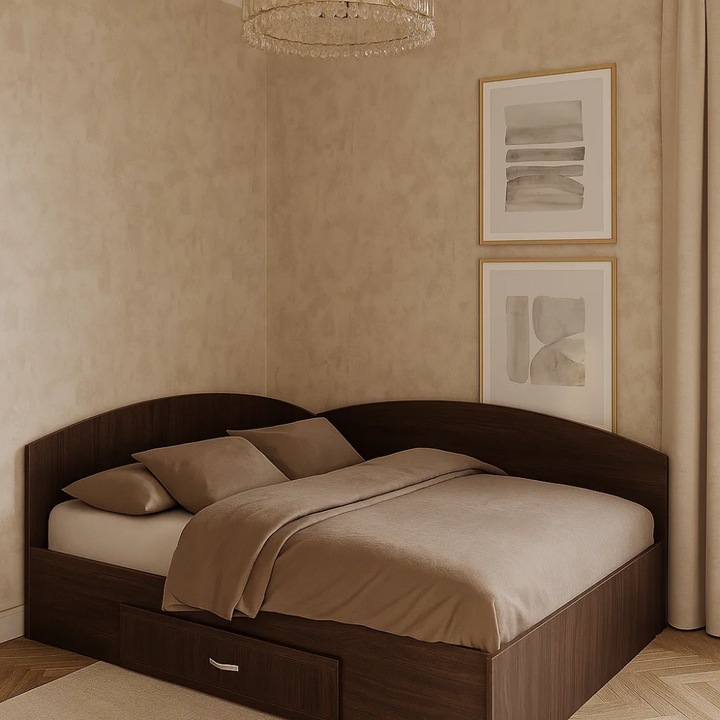 Set Pat Colt 140 si Saltea MR Poket, Wenge