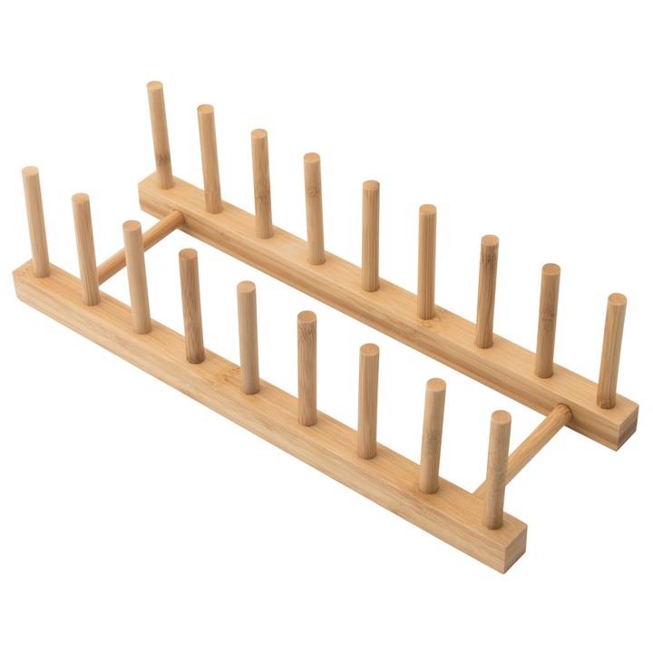 Suport vesela Shopiens® din bambus, 34 x 12.5 x 9 cm, natur