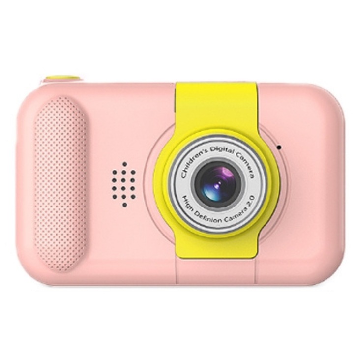 Camera foto digitala pentru copii, Ecran de 2.0 inch, Rezolutie de 12MP, Mod selfie, Efecte foto, Baterie reincarcabila, Roz
