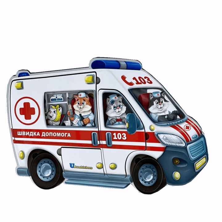 Fa puzzle, többrétegű, mentőautó, Ubee