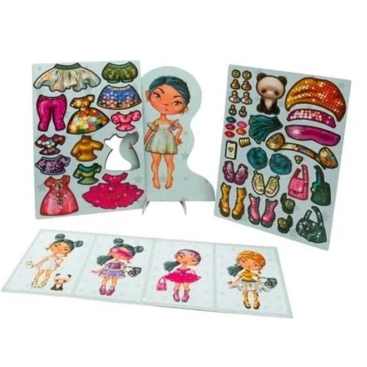 Set magnetic Dress-up Doll, Glitter - eMAG.ro