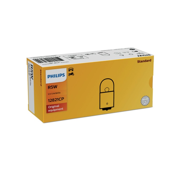 Set 10 Becuri Auxiliare R5W BA15S 12V Philips