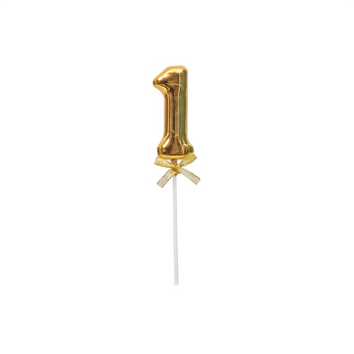 Topper tort, cifre, plastic, H 20 cm, culoare auriu, B.S.P. / SL318_11