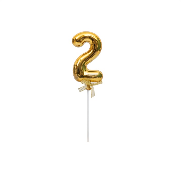 Topper tort, cifre, plastic, H 20 cm, culoare auriu, B.S.P. / SL318_12