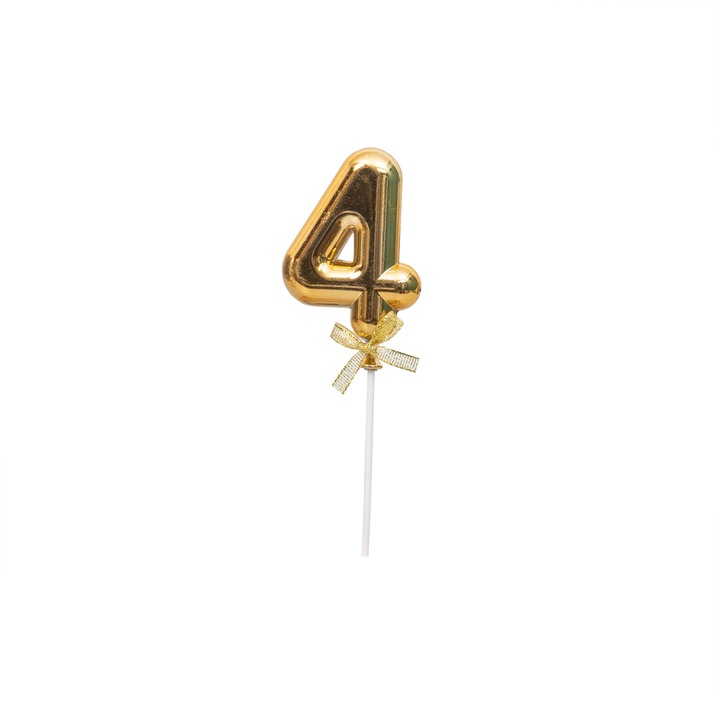 Topper tort, cifre, plastic, H 20 cm, culoare auriu, B.S.P. / SL318_14