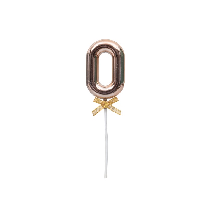 Topper tort, cifre, plastic, H 20 cm, culoare roz, B.S.P. / SL318_20